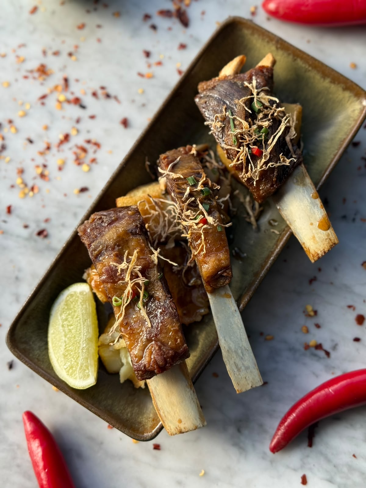BangPop glazed pork rib dish with lime and chilli
