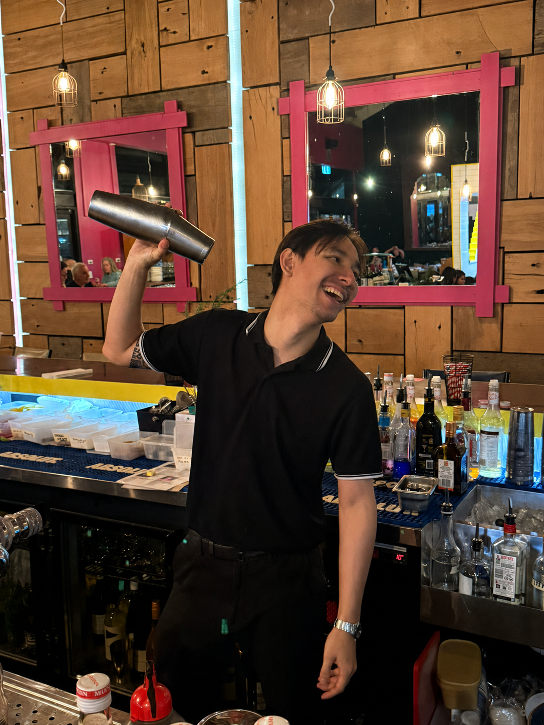 BangPop team member inside the South Wharf restaurant