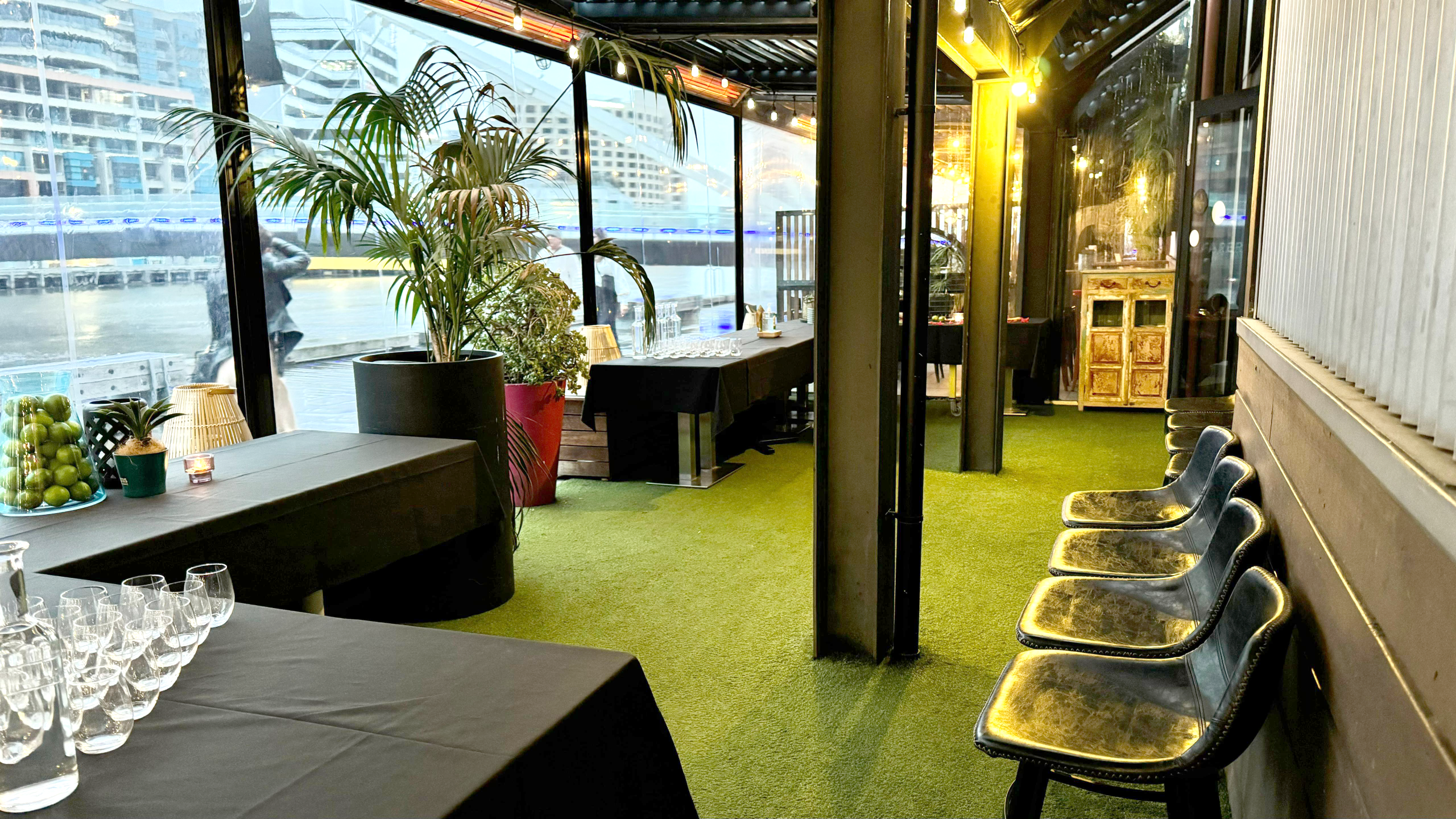 TukTuk Nook Terrace set for a riverside function