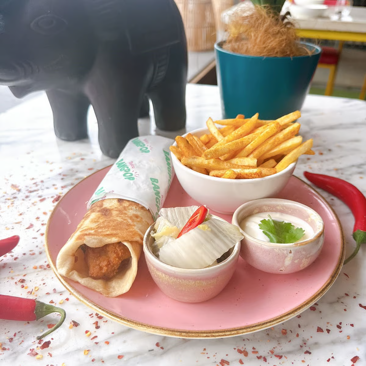 Hot Honey Chicken Wrap at BangPop