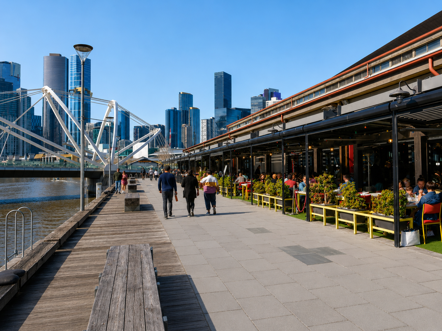 BangPop’s riverside frontage along South Wharf Promenade