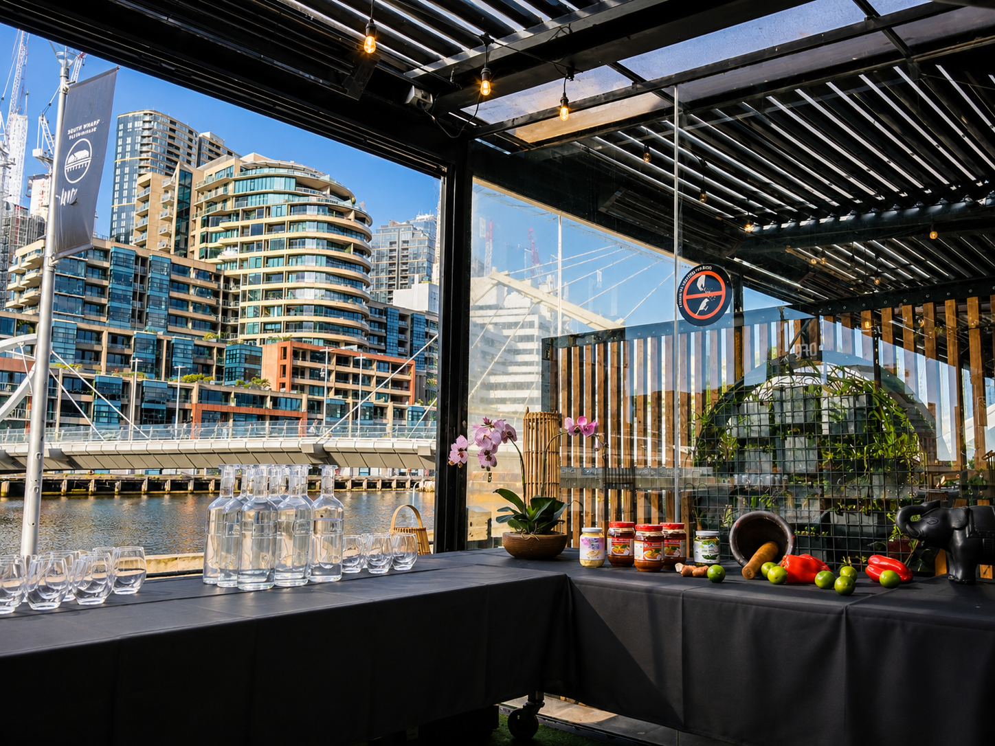 TukTuk Nook Terrace set for a riverside function