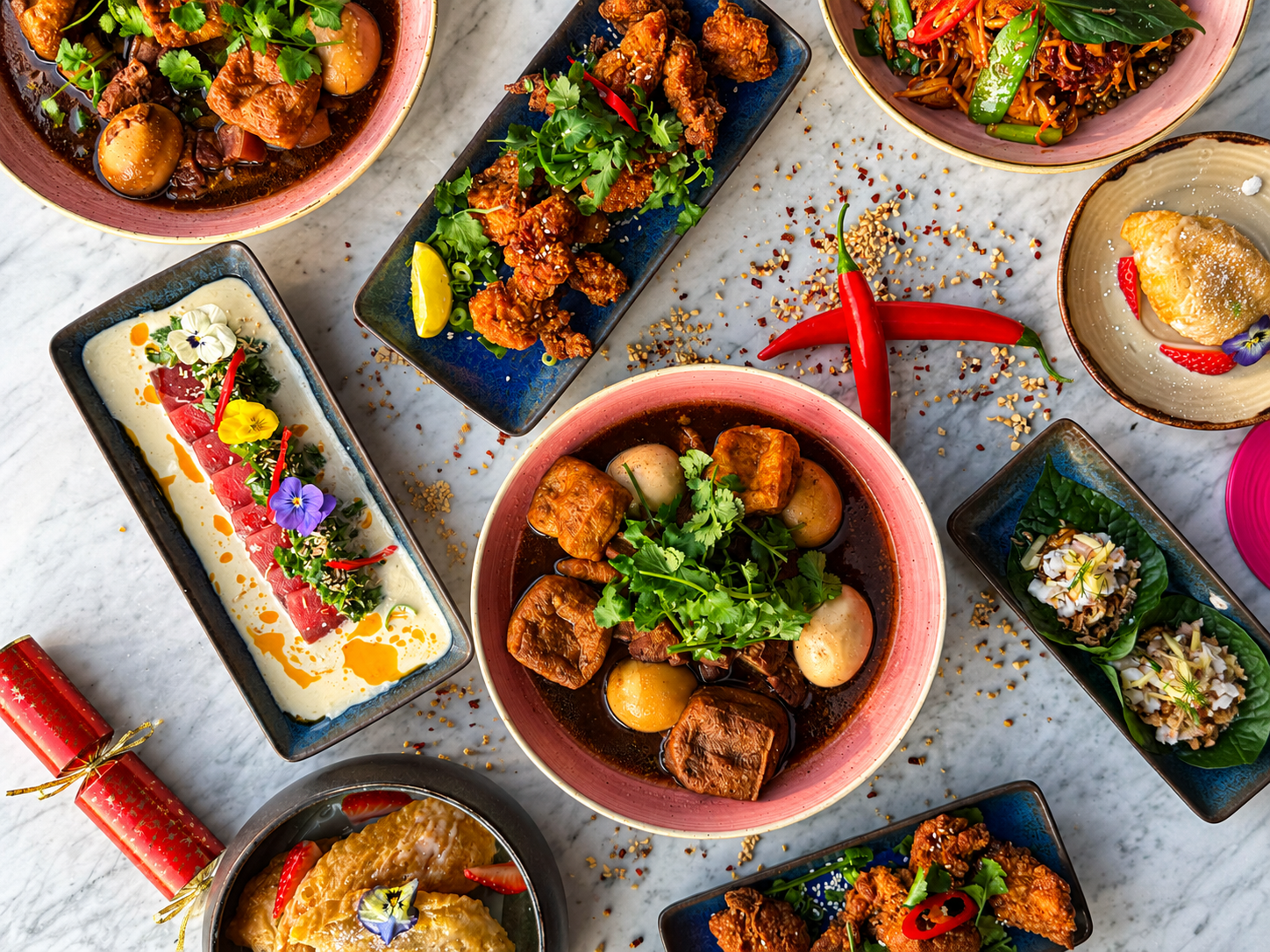 Thai food prepared for Christmas Day lunch at BangPop