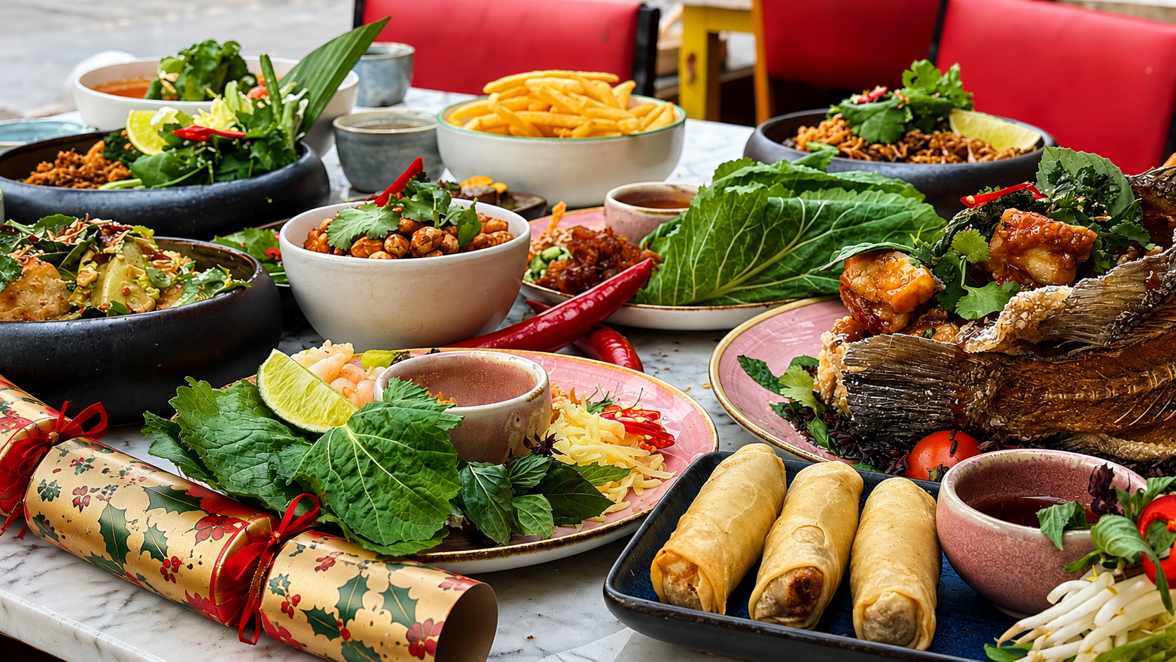 Thai dishes prepared for Christmas Day lunch at BangPop